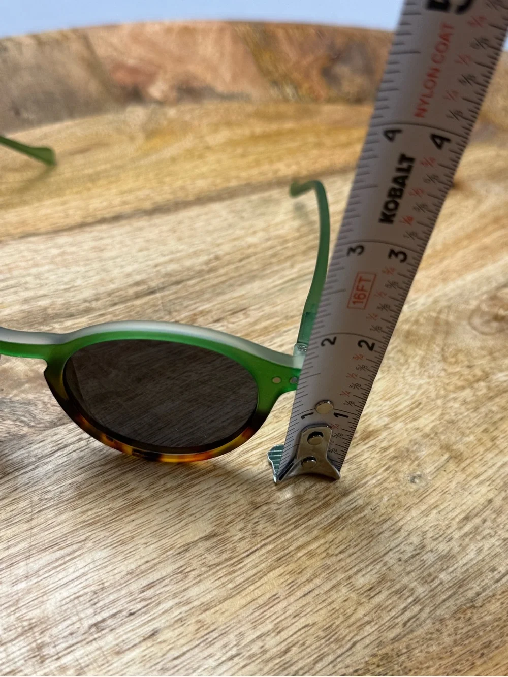 Green Tortoise Polarized Round Sunglasses Retro Panto 48-21-140